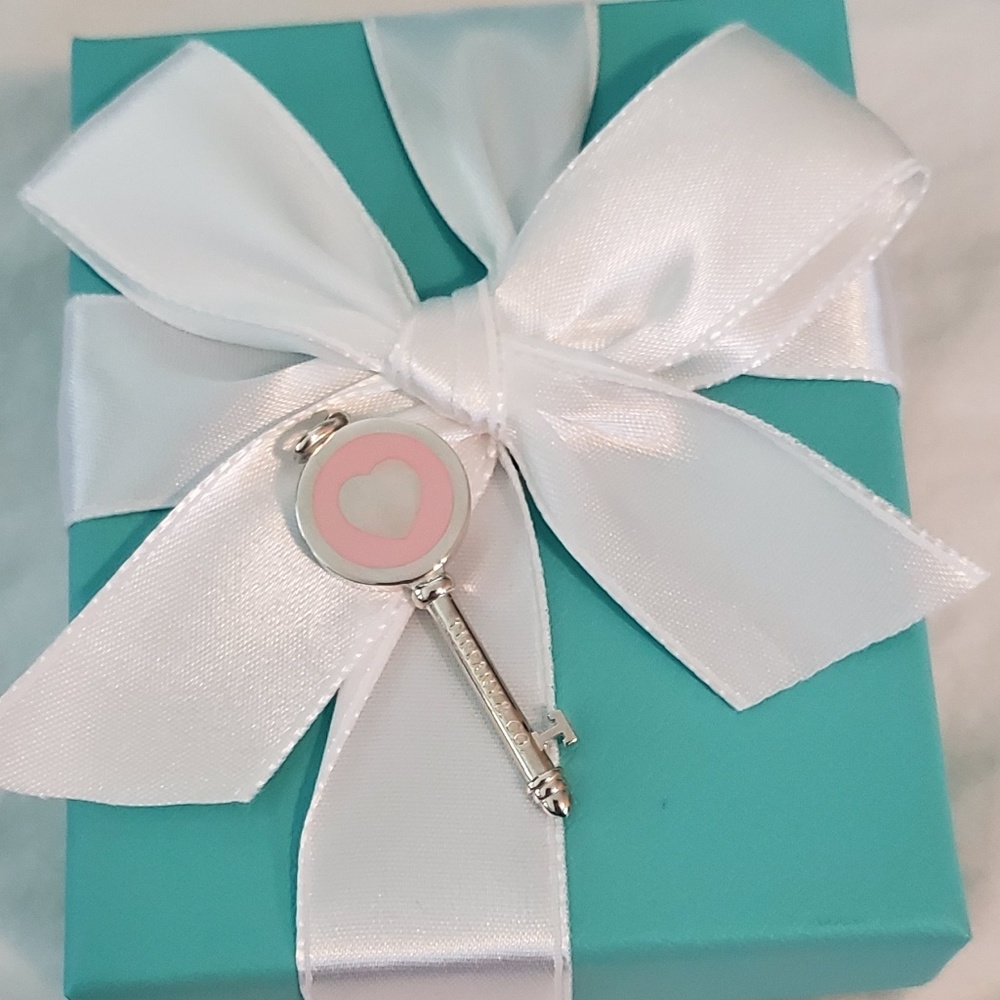 Tiffany Sterling Pink Key Pendant